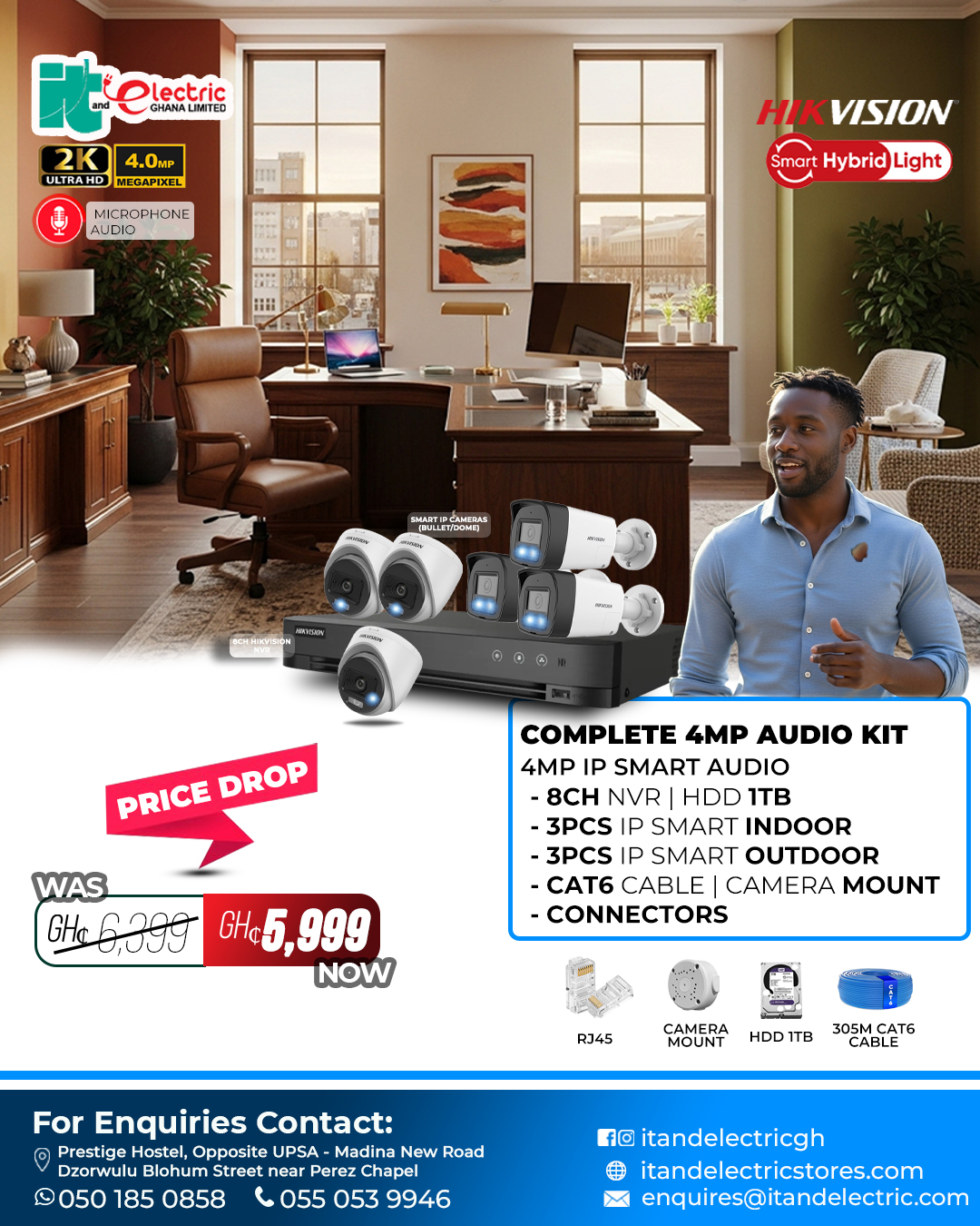 Hikvison 4MP IP Full Kit (6 Camera Set)