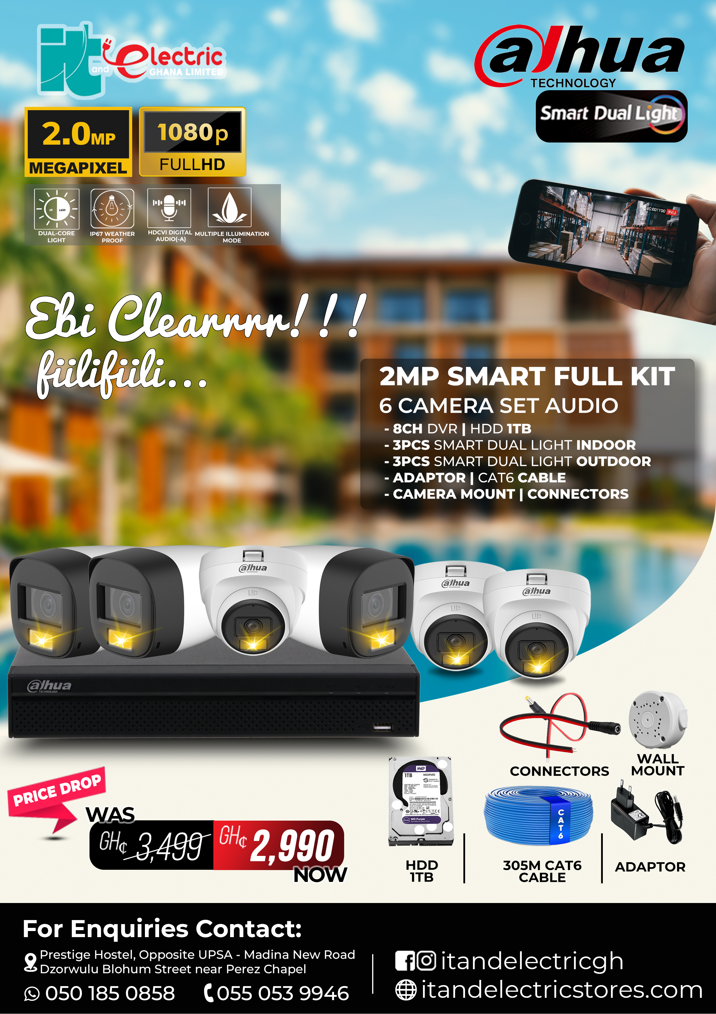 Dahua 2MP Smart Full Kit (6 Camera)
