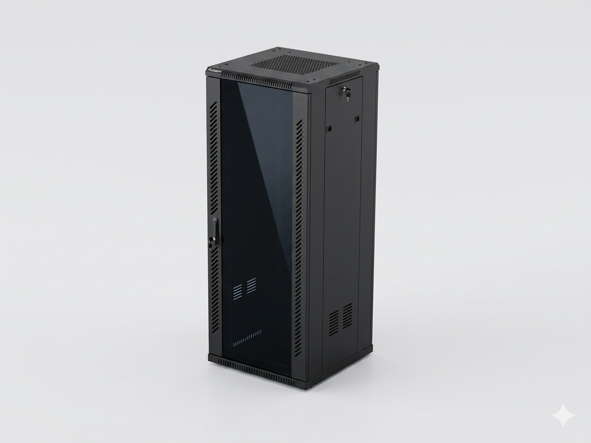 32U Cabinet [600*600] - with D-Ring Cable Manager and 6 Way PDU PLASTIC