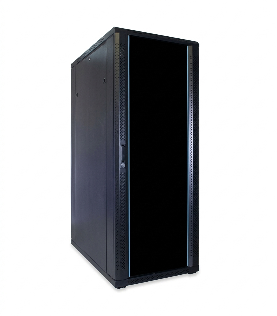 42U Cabinet [600*800] Glass - with D-Ring Cable Manager and 6 Way PDU PLASTIC
