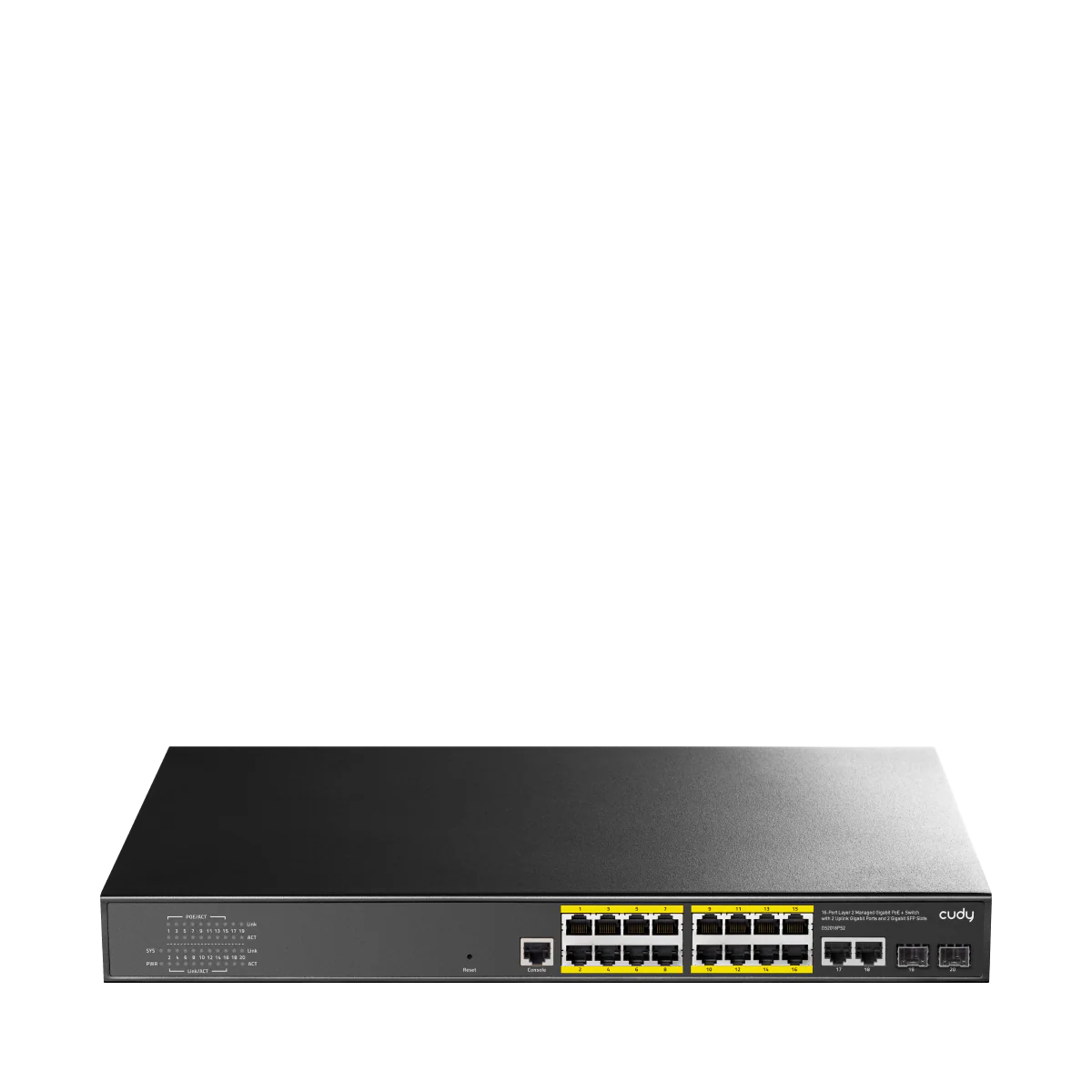 CUDY 16 PORT GIGABIT LAYER 2 MANAGED POE SWITCH WITH 2 SFP PORT 200W  GS2018PS2