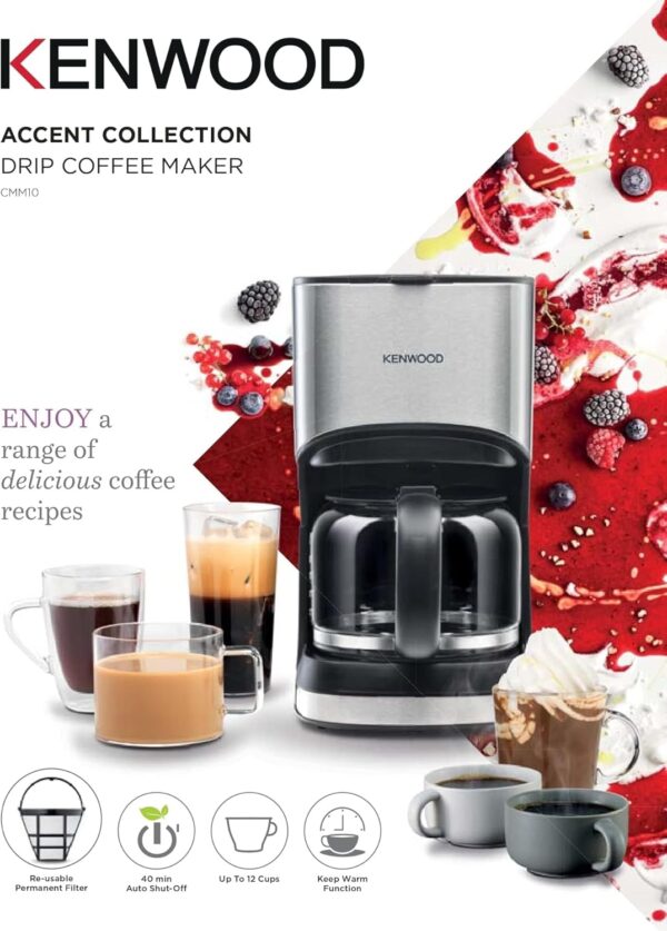 Kenwood Drip Coffee Maker 12CUPS BKMETAL -  CMM10.000BM - Image 2