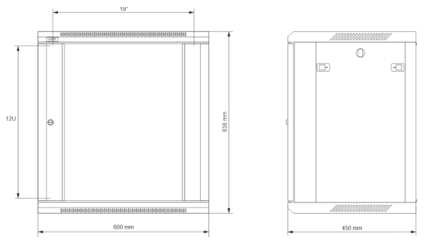 12U 19-Inch Rack Cabinet (600x450) - Image 4