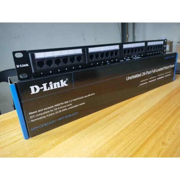 D-link Shielded 24 port full loaded patch panel - Image 3