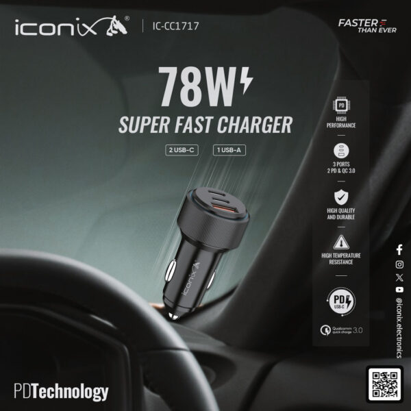 iconix 78W Super Fast Charger IC-CC1717 - Image 2