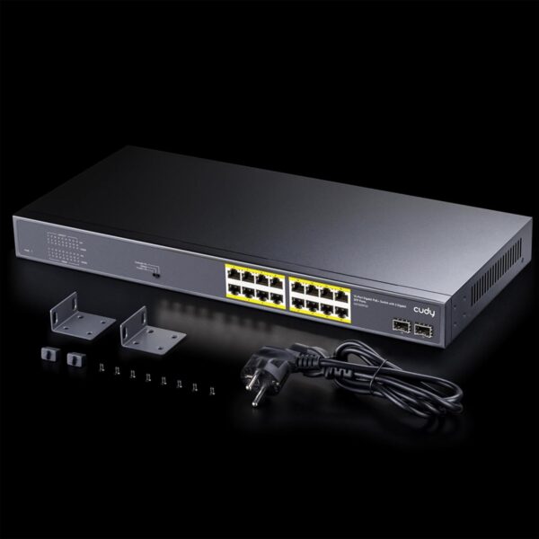 Cudy 16 Port Gigabit PoE+ Switch with 2 Gigabit SFP Port  200W  - GS1020PS2 - Image 4