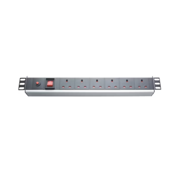 A 6-way metal PDU (Power Distribution Unit) 1U