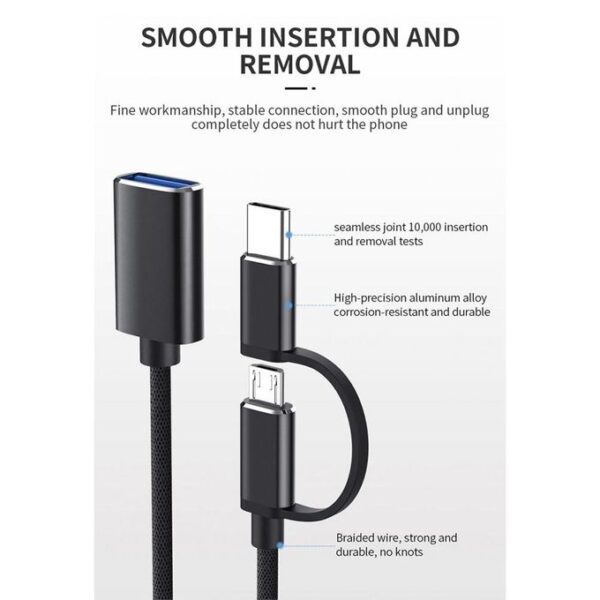 OTG 3 IN 1 CABLE - Type-C +Micro - Image 3