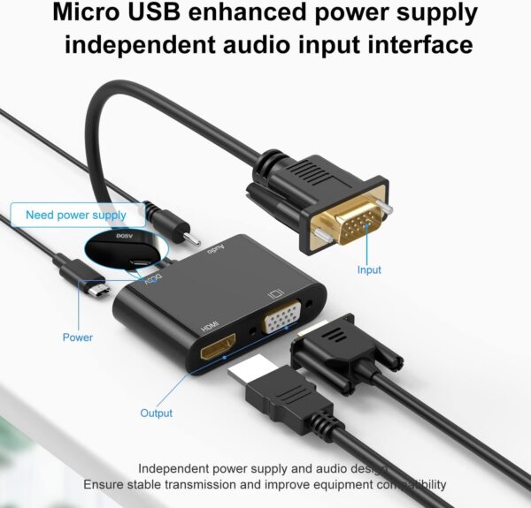 VGA to Hdmi/Vga with Audio - Image 6