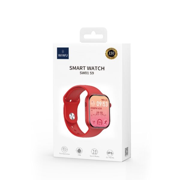 WIWU SW01 S9 Smartwatch (Red) - Image 2