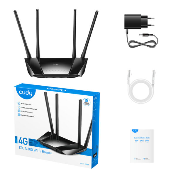 Cudy 300 Mbps Wireless N 4G LTE Router | LT400 - Image 2