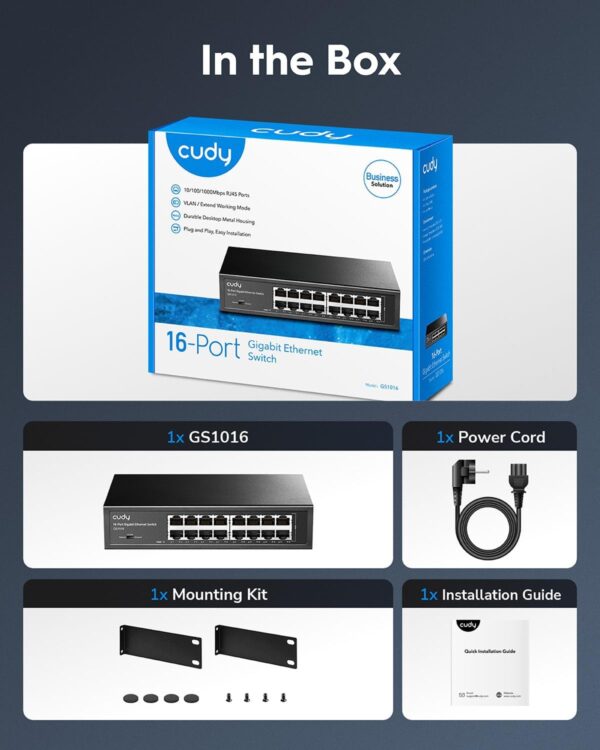 Cudy16 port gigabit metal switch GS1016 - Image 3