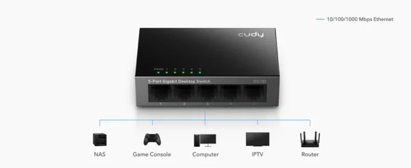 Cudy 5-port Gigabit metal switch GS105 - Image 6