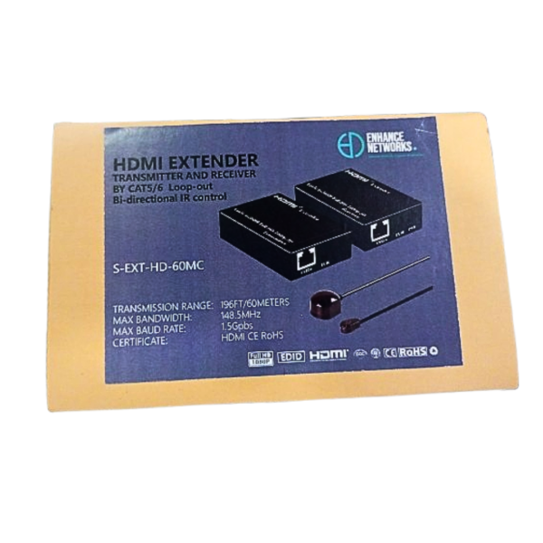 Enhance Networks HDMI Extender Transmitter and Receiver by Cat5/6 with Loop Out - Image 2