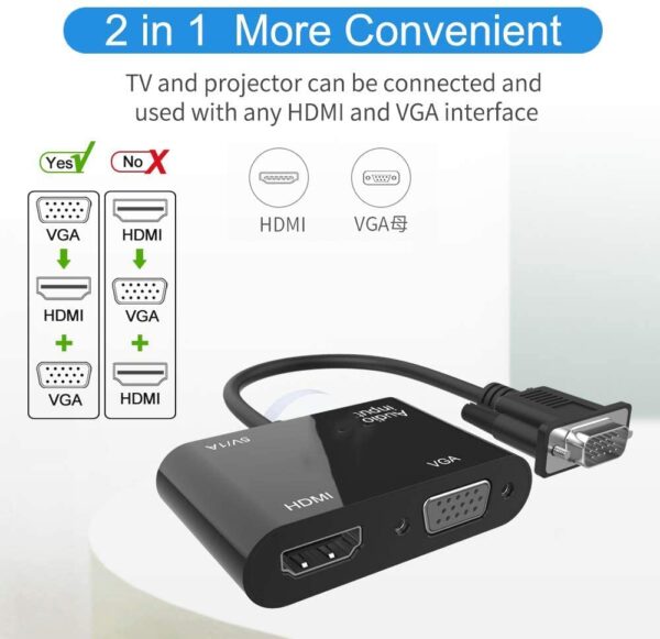 VGA to HDMI + VGA Adapter - Image 2