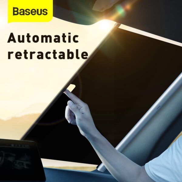 Baseus Auto Close Car Front Window Sunshade  58" Silver - Image 8